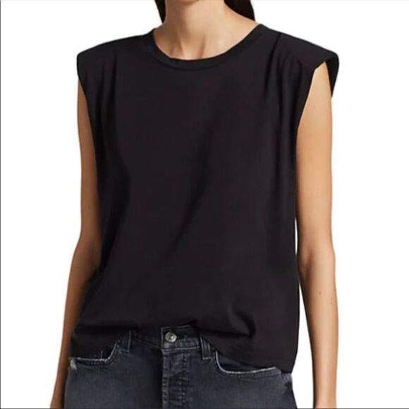 7 for all mankind shoulder pad muscle tee . size xs - Picture 3 of 10